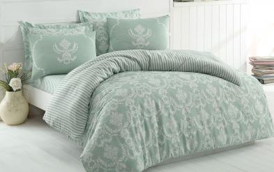 3 piese 200/220 cm; Policotton Lenjerie de pat Pure Water Green 3 piese 200/220 cm; Policotton